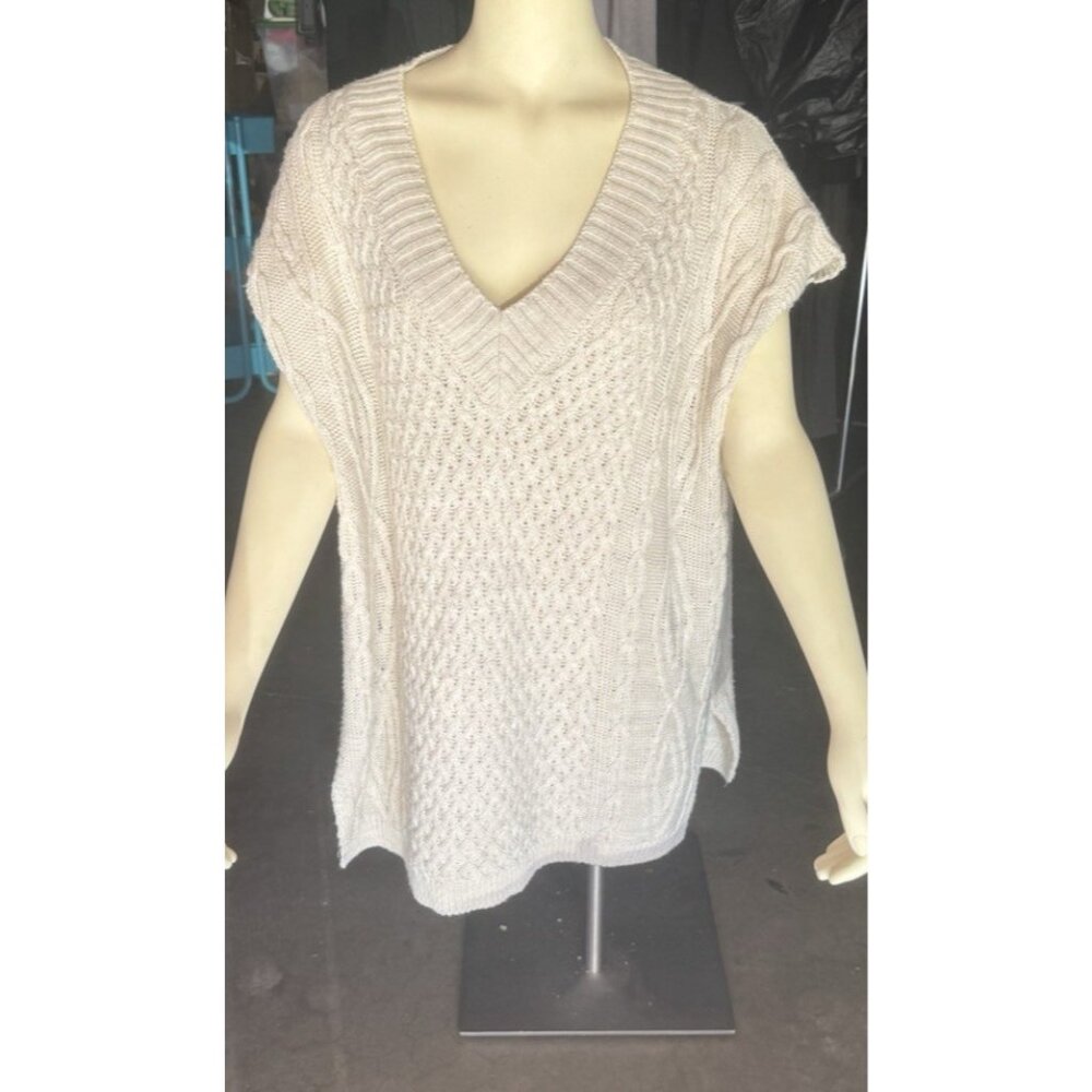 made in italy oversized sleeveless sweater vest cable knit Preppy Layer Career